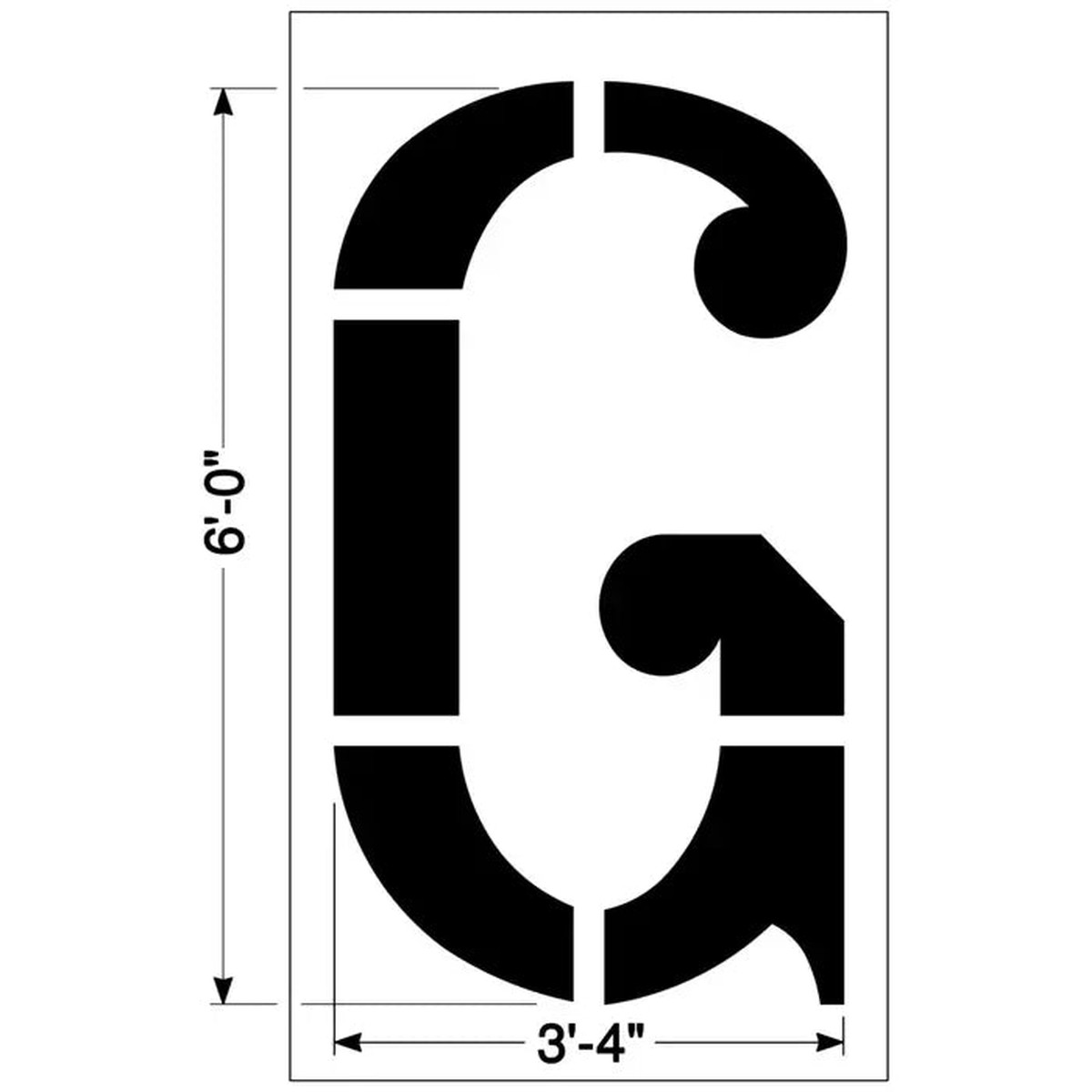 72 Football Field G Stencil