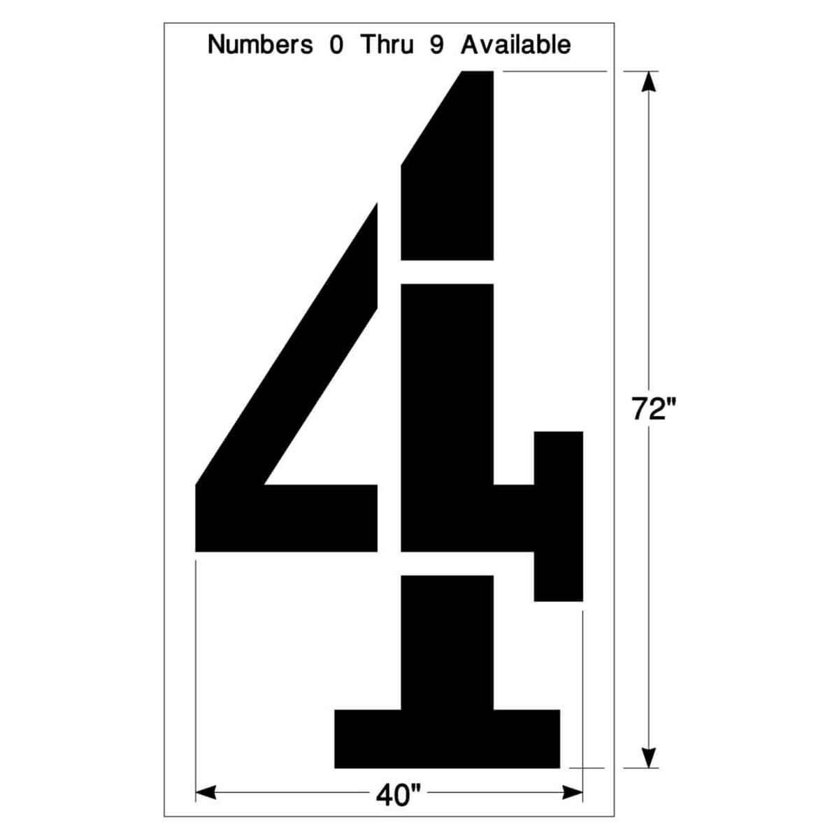 72-Inch Football Field Number Replacement Stencils