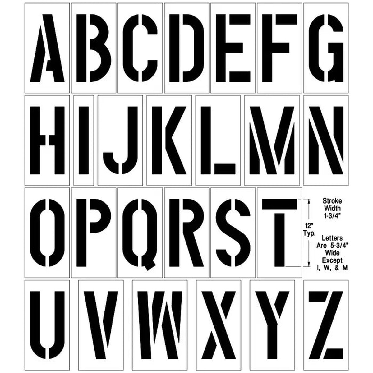 Alphabet Stencil Kit (A-Z) - 4" H