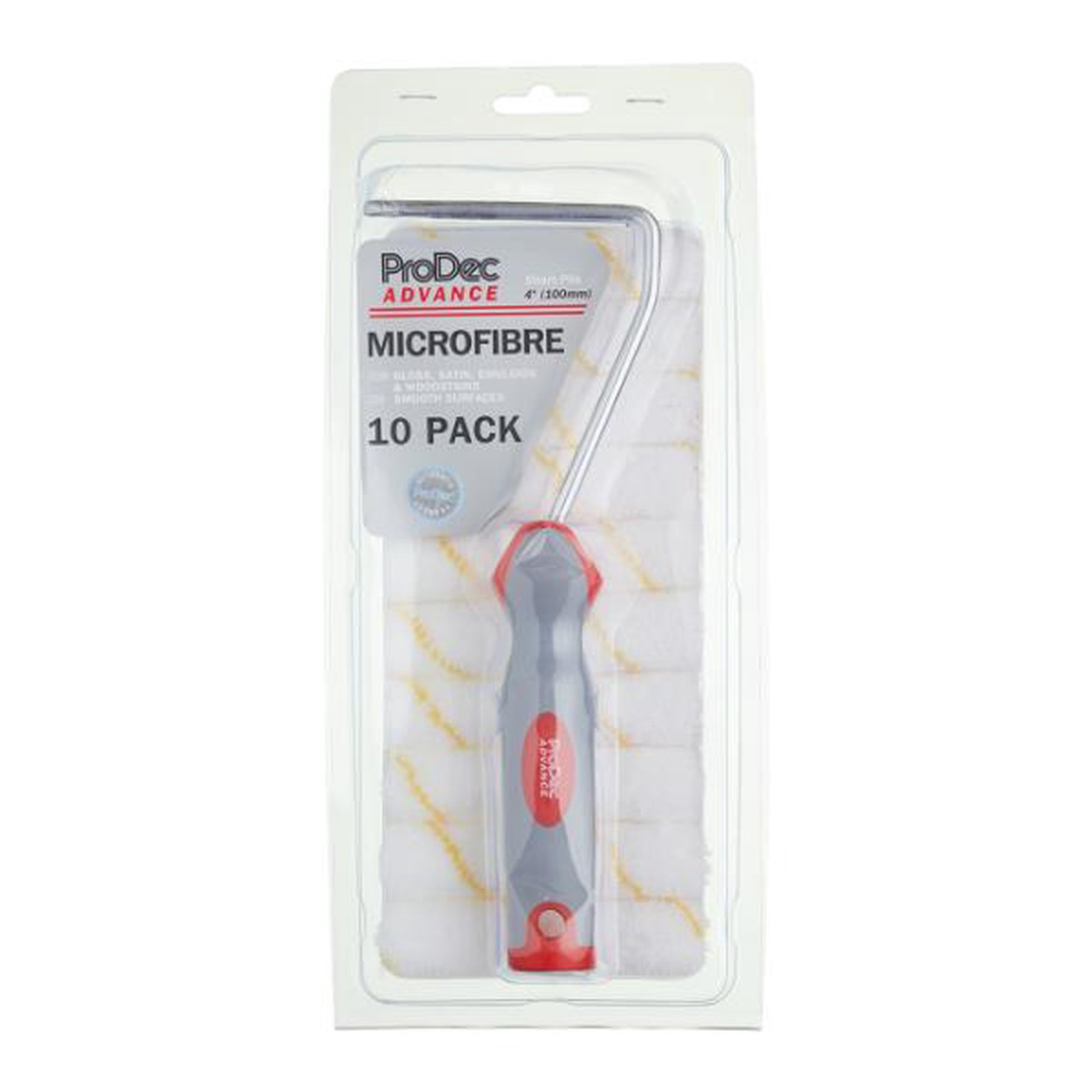 10 Pack 4Short Pile Microfibre Mini Roller+Frame - Default
