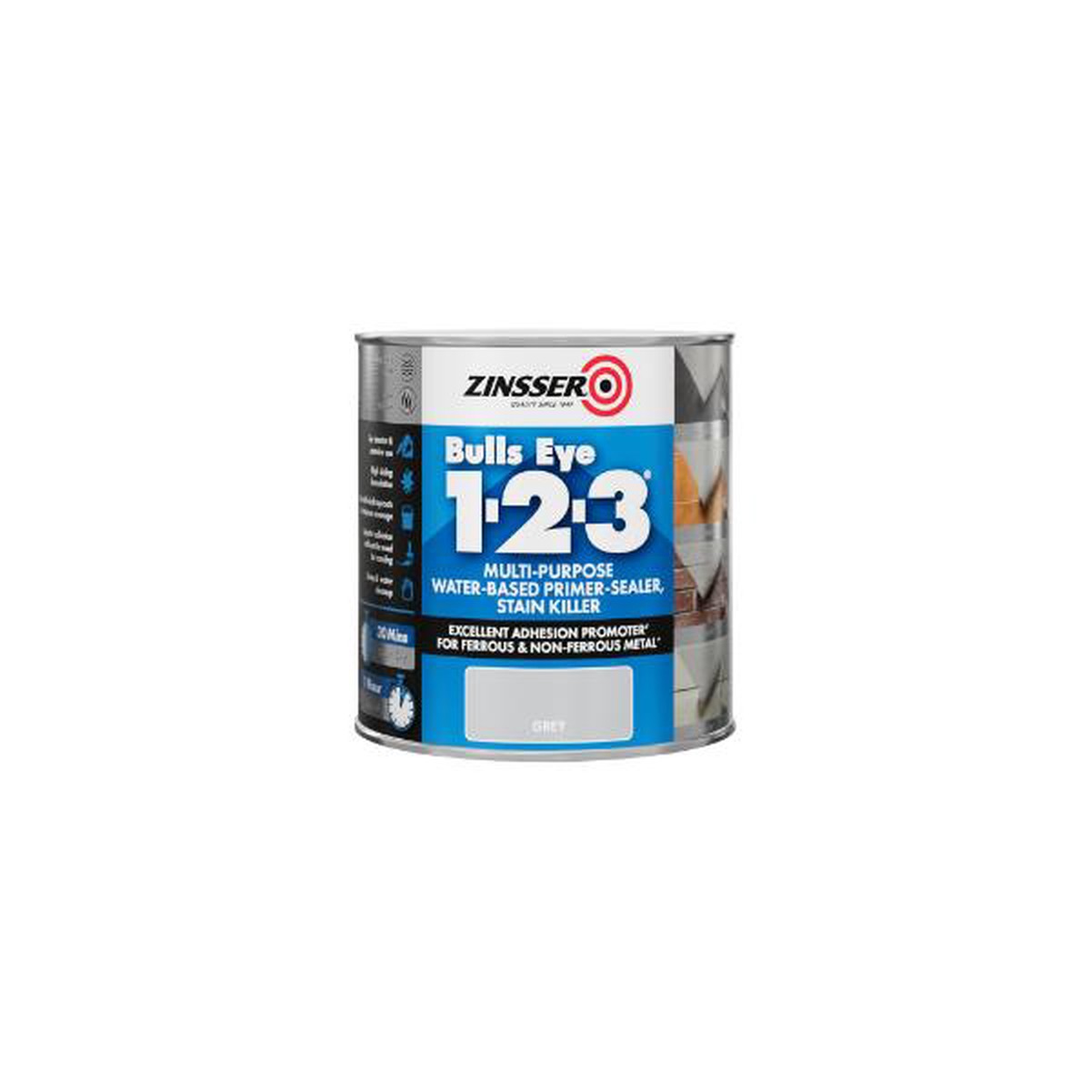 Zinsser Bulls Eye 1-2-3 Primer Sealer 1L Grey - Default