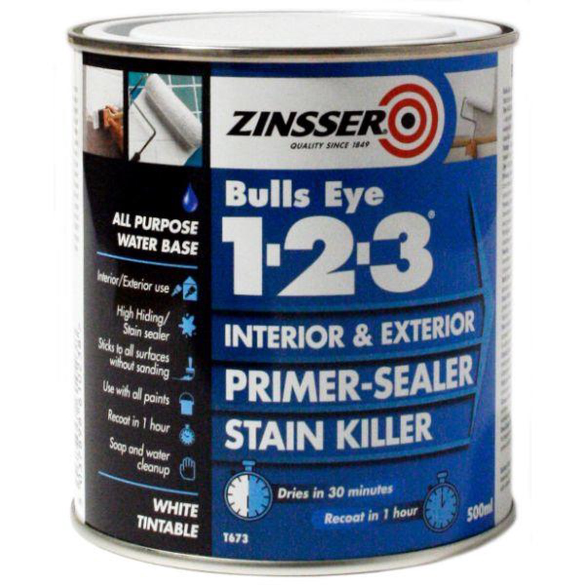 Zinsser Bulls Eye 1-2-3 Primer Sealer 500ml - Default