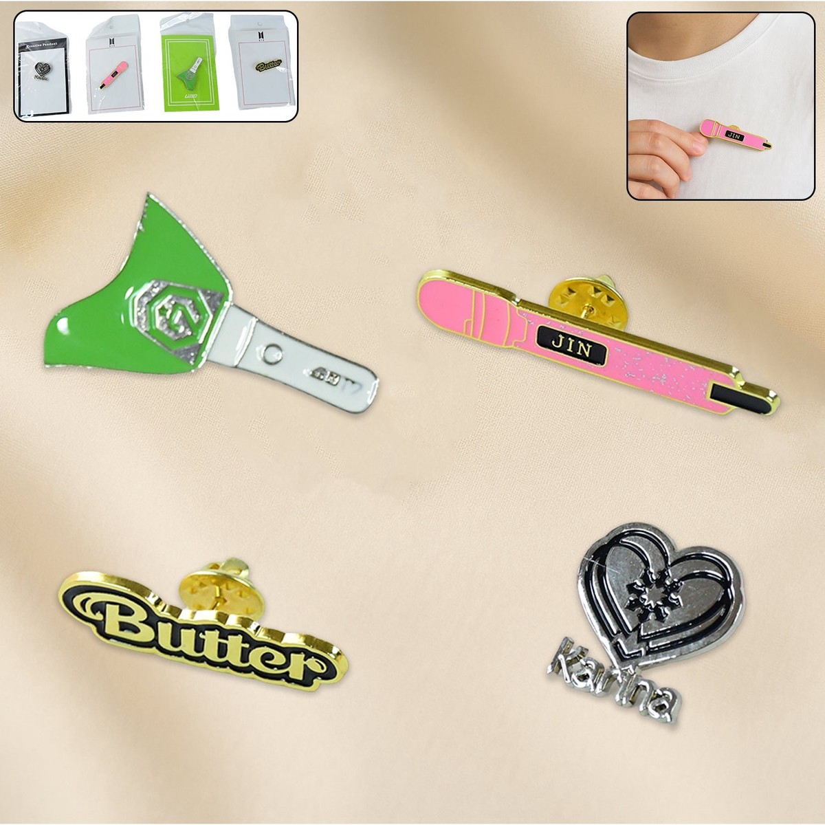 Stylish Metal Badge Pin  Single Piece (Random Design)