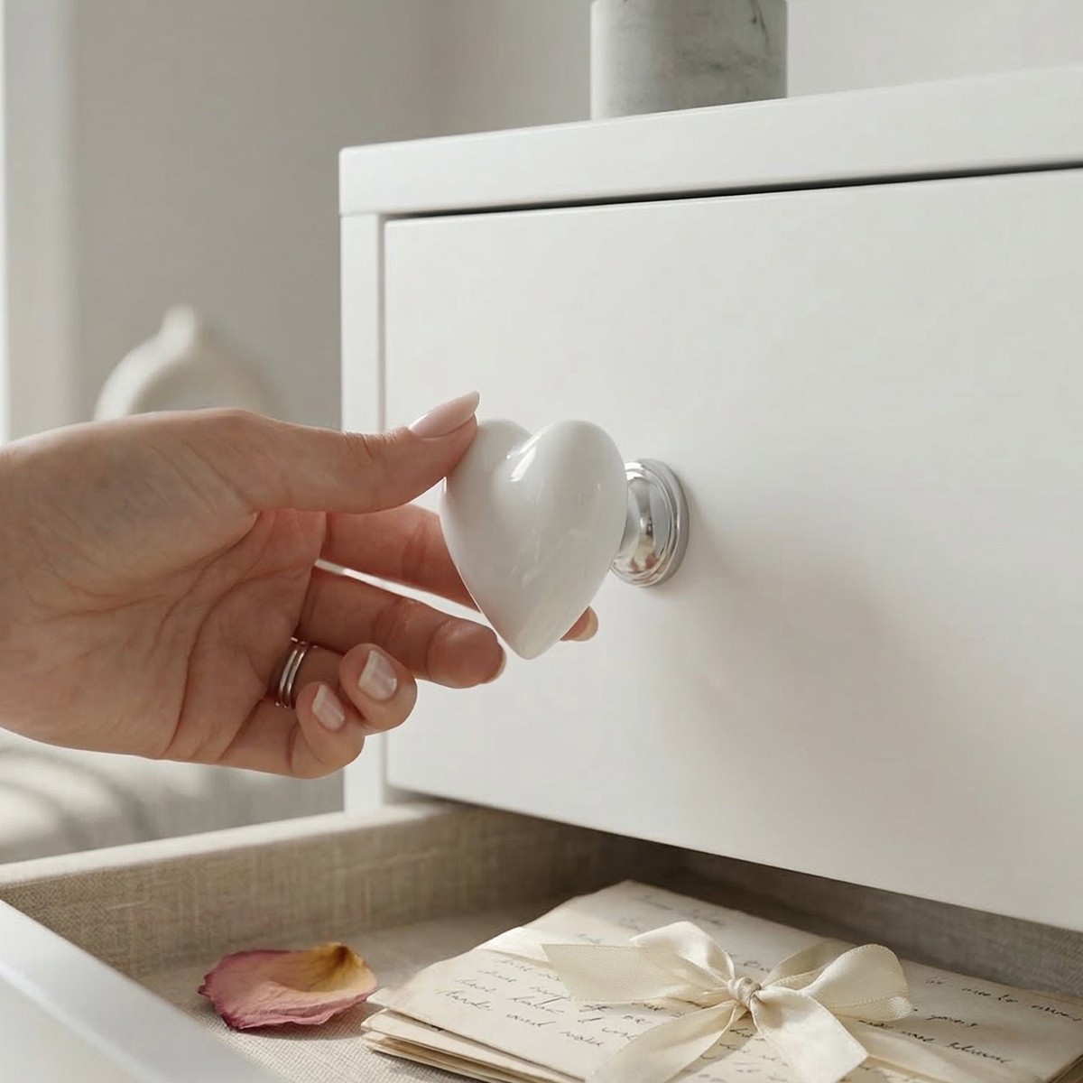 Elegant Heart Shape Toilet Flush Push Button 1 Pc