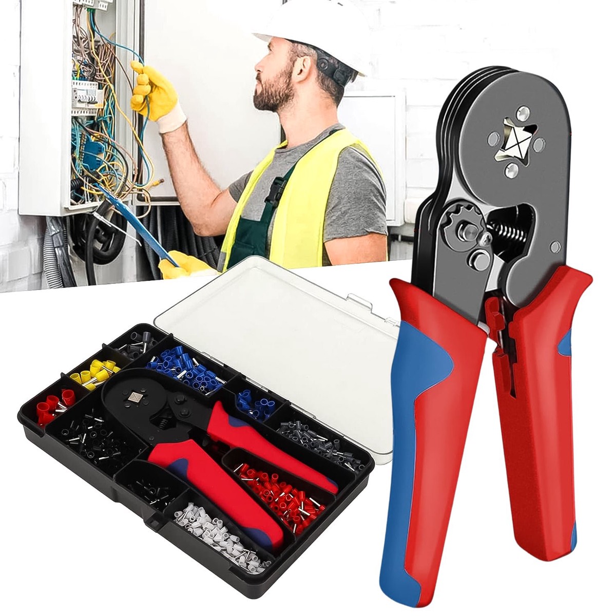 Wire Ferrule Kit with 1200PCS Wire End Ferrules & Crimper Plier
